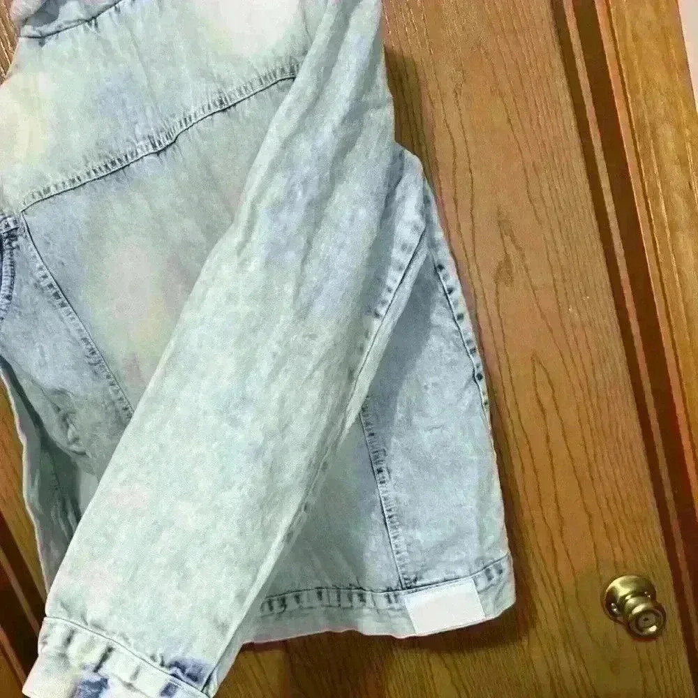 Southpole Denim Jacket Men's Size Medium Acid Wash Sherpa Lined Trucker 90s Y2K - Picture 5 of 9